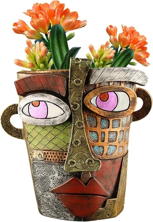 Midogaigai Abstract Face Planter Pots for Indoor Plants&Flowers Home Decor Midogaigai Abstract Face Planter Pots for Indoor Plants&Flowers Home Decor