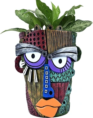 Midogaigai Abstract Face Planter Pots for Indoor Plants & Flowers Deco Gift Midogaigai Abstract Face Planter Pots for Indoor Plants & Flowers Deco Gift