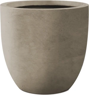 Kante Accent Round Curved Weathered Concrete Planter 13.3" Dia, Outdoor Kante Accent Round Curved Weathered Concrete Planter 13.3" Dia, Outdoor