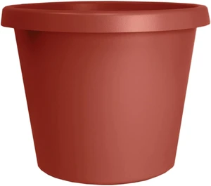 The HC Companies 10 Inch Round Prima Planter - Plastic Plant Pot with Rolled Rim for Indoor Outdoor Plants Flowers Herbs, Clay The HC Companies 10 Inch Round Prima Planter - Plastic Plant Pot with Rolled Rim for Indoor Outdoor Plants Flowers Herbs, Clay