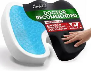 ComfiLife Doctor Recommended Seat Cushion - Premium Gel & Memory Foam Office Chair, Car Seat, Lifting Cushion - Chair Cushions for Back & Sciatica Relief - Seat Cushions for Office & Desk (Black) ComfiLife Doctor Recommended Seat Cushion - Premium Gel & Memory Foam Office Chair, Car Seat, Lifting Cushion - Chair Cushions for Back & Sciatica Relief - Seat Cushions for Office & Desk (Black)