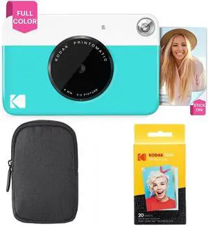 Kodak Printomatic Full-Color Instant Print Camera Starter Bundle + Carrying Case + Zink 20pk Photo Paper - Colorful Photos On 2x3 Sticky-Back Paper - Fun Gift for Birthday Christmas Holiday - Blue Kodak Printomatic Full-Color Instant Print Camera Starter Bundle + Carrying Case + Zink 20pk Photo Paper - Colorful Photos On 2x3 Sticky-Back Paper - Fun Gift for Birthday Christmas Holiday - Blue