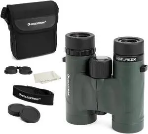 Celestron Nature DX 10x32 Waterproof Birding Binoculars | 32mm Objective Lenses, 10x Magnification, Wide 7.4° Field of View, Phase-Coated BaK-4 Prisms, Fogproof Construction Celestron Nature DX 10x32 Waterproof Birding Binoculars | 32mm Objective Lenses, 10x Magnification, Wide 7.4° Field of View, Phase-Coated BaK-4 Prisms, Fogproof Construction
