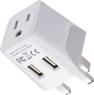 Ceptics UK Plug Adapter, 3 in 1 with Dual USB for UAE, Ireland, Hong Kong | Plug Adapter Type G, Type G Travel Adapter for London, Hong Kong & Ireland, Grounded Power Adapter for Laptops & Cameras Ceptics UK Plug Adapter, 3 in 1 with Dual USB for UAE, Ireland, Hong Kong | Plug Adapter Type G, Type G Travel Adapter for London, Hong Kong & Ireland, Grounded Power Adapter for Laptops & Cameras