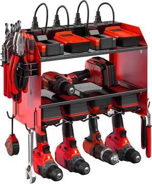 CCCEI Wall Mount Modular Tool Charging Organizer, Red, 1 Pack, 3 Tier. CCCEI Wall Mount Modular Tool Charging Organizer, Red, 1 Pack, 3 Tier.