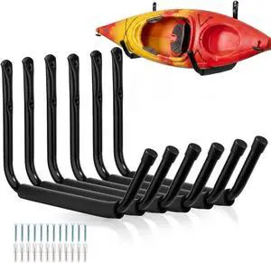 Garage Storage Jumbo Arm Hook Heavy Duty Wall Mount Organizer Utility Garden Hanger with EVA Protector, 6 Pcs 15" Kayak Storage Hooks Garage Storage Jumbo Arm Hook Heavy Duty Wall Mount Organizer Utility Garden Hanger with EVA Protector, 6 Pcs 15" Kayak Storage Hooks
