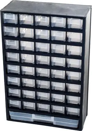 Storage Bin with Drawers - 41-Drawer Plastic Tool Organizer - Hardware or Craft Cabinet for Storing Beads, Toys, or Nuts and Bolts by Stalwart (Black) Storage Bin with Drawers - 41-Drawer Plastic Tool Organizer - Hardware or Craft Cabinet for Storing Beads, Toys, or Nuts and Bolts by Stalwart (Black)
