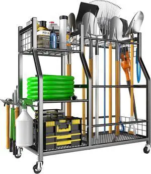 EVERHANGER Garden Tool Organizer Stand, Garage Tool Storage Organization EVERHANGER Garden Tool Organizer Stand, Garage Tool Storage Organization