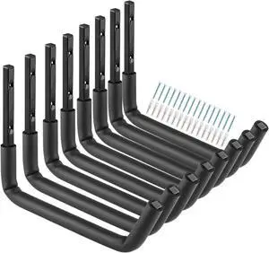 Garage Storage Ladder Hooks with 12" Jumbo Arm, 8 Pack Heavy Duty Wall Mounted Storage Hanger Utility Organizer for Bicycle, Folding Chairs, Bike and Garden Tools Garage Storage Ladder Hooks with 12" Jumbo Arm, 8 Pack Heavy Duty Wall Mounted Storage Hanger Utility Organizer for Bicycle, Folding Chairs, Bike and Garden Tools