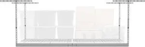 MonsterRax 4x8 Overhead Garage Storage Rack, White, 24"-45" Height MonsterRax 4x8 Overhead Garage Storage Rack, White, 24"-45" Height