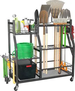 Ultrawall Garden Tool Organizer Stand, Garage Tool Storage Rack with Wheels Ultrawall Garden Tool Organizer Stand, Garage Tool Storage Rack with Wheels