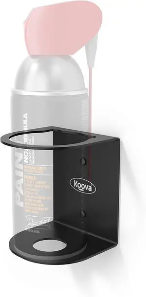 Koova Aerosol Spray Can Holder | Easy Install Wall Mount | Heavy-Duty Powder Coated Steel Storage Rack for Garage & Home | Craft Workspace Paint Bottle Organizer | Hardware Included | USA Made Koova Aerosol Spray Can Holder | Easy Install Wall Mount | Heavy-Duty Powder Coated Steel Storage Rack for Garage & Home | Craft Workspace Paint Bottle Organizer | Hardware Included | USA Made
