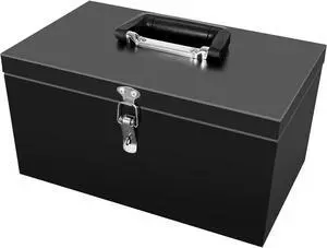 Peastorm Small Steel Metal Tool Box, Lockable Storage Box for Storing Valuable Items, Office Documents, Garage Tools (12" Black) Peastorm Small Steel Metal Tool Box, Lockable Storage Box for Storing Valuable Items, Office Documents, Garage Tools (12" Black)