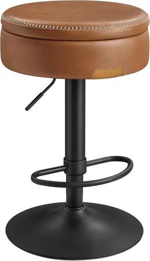 VASAGLE 360° Swivel Bar Stool, Height Adjustable, with Storage VASAGLE 360° Swivel Bar Stool, Height Adjustable, with Storage