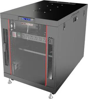 19" Server Rack Cabinet 12U 35" Deep Network Cabinet Enclosure with Glass Door, Locking Panels, Cooling Fans, PDU & Shelf, IT Rack for Servers, Switches, AV Equipment 19" Server Rack Cabinet 12U 35" Deep Network Cabinet Enclosure with Glass Door, Locking Panels, Cooling Fans, PDU & Shelf, IT Rack for Servers, Switches, AV Equipment