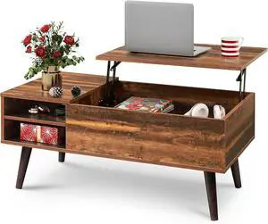 WLIVE Lift Top Coffee Table with Hidden Storage, Adjustable Shelf, Brown WLIVE Lift Top Coffee Table with Hidden Storage, Adjustable Shelf, Brown