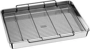 Baker's Secret Non-Toxic Large Roasting Pan 18" with Rack, Roaster 100% Recycled Aluminum, Turkey Roasting Pan, Vegetables, Poultry - The Natural Aluminum Collection PFOA, PFOS, and PTFE free Baker's Secret Non-Toxic Large Roasting Pan 18" with Rack, Roaster 100% Recycled Aluminum, Turkey Roasting Pan, Vegetables, Poultry - The Natural Aluminum Collection PFOA, PFOS, and PTFE free