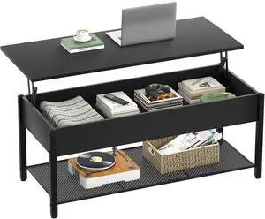 Homieasy 41.7" Lift Top Coffee Table for Living Room, Wood Center Table with Hidden Compartment and Storage Shelf, Modern Rising Tabletop Desk for Small Space, Black Homieasy 41.7" Lift Top Coffee Table for Living Room, Wood Center Table with Hidden Compartment and Storage Shelf, Modern Rising Tabletop Desk for Small Space, Black
