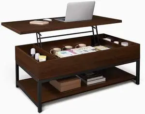 CAPHAUS Lift Top Coffee Table with Storage, Rising Top for Living Room, 47" Espresso CAPHAUS Lift Top Coffee Table with Storage, Rising Top for Living Room, 47" Espresso