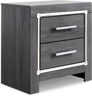 Signature Design by Ashley 2 Drawer Nightstand with Charging Station, Gray Signature Design by Ashley 2 Drawer Nightstand with Charging Station, Gray