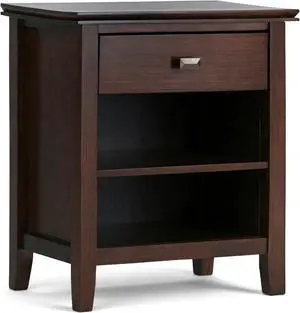 SIMPLIHOME Artisan 24" Wide Solid Wood Bedside Table in Russet Brown SIMPLIHOME Artisan 24" Wide Solid Wood Bedside Table in Russet Brown