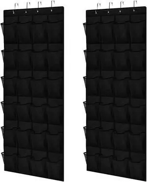 GORILLA GRIP Over the Door Shoe Organizer, 24 Large Pockets, Black 2 Pack GORILLA GRIP Over the Door Shoe Organizer, 24 Large Pockets, Black 2 Pack