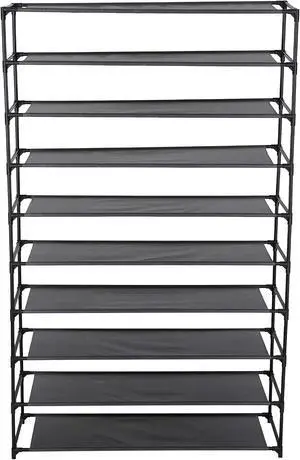 Simplify 10 Tier 50 Pair Freestanding Shoe Rack | Holds up to 100 Individual Shoes | Good for Sneakers, Boots, Loafers, Heels & Slippers | Black Simplify 10 Tier 50 Pair Freestanding Shoe Rack | Holds up to 100 Individual Shoes | Good for Sneakers, Boots, Loafers, Heels & Slippers | Black
