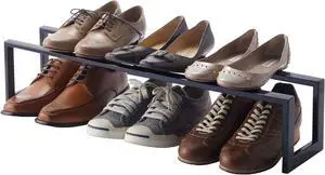 YAMAZAKI Home Line Expanding Shoe Rack, Metal, Adjustable - Single, 6" - Steel - Holds 4 To 8 Shoes YAMAZAKI Home Line Expanding Shoe Rack, Metal, Adjustable - Single, 6" - Steel - Holds 4 To 8 Shoes