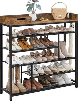 Yaheetech 6-Tier Shoe Rack with Storage Drawer for Entryway, Rustic Brown Yaheetech 6-Tier Shoe Rack with Storage Drawer for Entryway, Rustic Brown