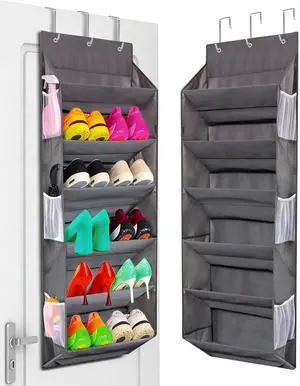 Over the Door Shoe Rack Organizer Hanging Storage for 12 Pairs of Shoes, 6 Mesh Pockets + 6 Deep Large Pockets, 50lbs Capacity, for Closet, Bedroom, Dorm, Narrow Door (1 Pack) Over the Door Shoe Rack Organizer Hanging Storage for 12 Pairs of Shoes, 6 Mesh Pockets + 6 Deep Large Pockets, 50lbs Capacity, for Closet, Bedroom, Dorm, Narrow Door (1 Pack)