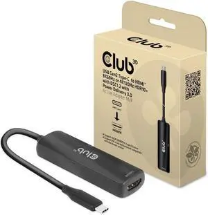 Club 3D CAC-1588 USB Gen2 Type-C to HDMI 8K60Hz or 4K120Hz HDR10, DSC1.2, Power Delivery 3.0 Active Adapter M/B. Club 3D CAC-1588 USB Gen2 Type-C to HDMI 8K60Hz or 4K120Hz HDR10, DSC1.2, Power Delivery 3.0 Active Adapter M/B.