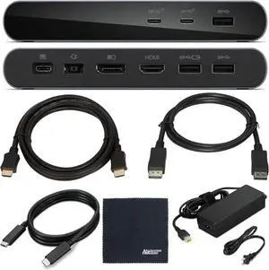 Lenovo 40B30090US Docking Station USB-C Universal Business Dock, Dual Display: Includes USB-C Cable + Power Adapter + Zoomspeed Display Port Cable + Zoomspeed HDMI Cable + AOM Cleaning Cloth Lenovo 40B30090US Docking Station USB-C Universal Business Dock, Dual Display: Includes USB-C Cable + Power Adapter + Zoomspeed Display Port Cable + Zoomspeed HDMI Cable + AOM Cleaning Cloth