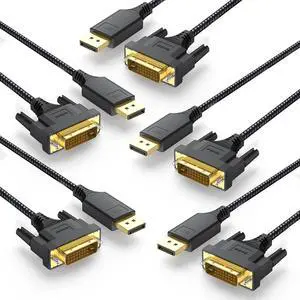 DisplayPort to DVI Cable 6ft 5 Pack, DP Display Port to DVI D Cable Adapter Male to Male Cord for Desktop Laptop to Monitor DisplayPort to DVI Cable 6ft 5 Pack, DP Display Port to DVI D Cable Adapter Male to Male Cord for Desktop Laptop to Monitor