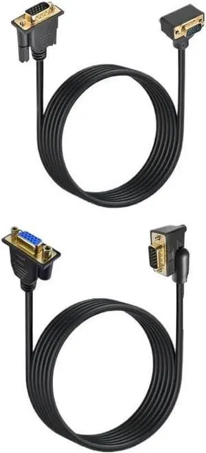 90 Degree Angled VGA 3+6 Cable RGB HD 15Pin Male to Male Female Extension Cable for PC TV Computer Monitor Projector 50cm1.5m 300CM(5m,VGA M-F Right) 90 Degree Angled VGA 3+6 Cable RGB HD 15Pin Male to Male Female Extension Cable for PC TV Computer Monitor Projector 50cm1.5m 300CM(5m,VGA M-F Right)