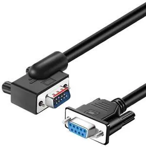 RS232 DB9 Elbow Serial Port Cable Male to Female Extension Data Wire Black p/;vc(MF-U,1M) RS232 DB9 Elbow Serial Port Cable Male to Female Extension Data Wire Black p/;vc(MF-U,1M)