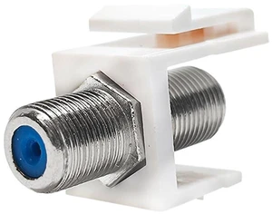 Coax Keystone Female to F-Type Coaxial Cable Extender Keystone Jack Insert for Wall Plate Telecom Parts(150PCS) Coax Keystone Female to F-Type Coaxial Cable Extender Keystone Jack Insert for Wall Plate Telecom Parts(150PCS)