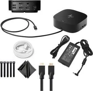 Genuine HP Docking Station for Laptop/Monitor and Charging Bundle-HP USB-C G5 Essential Dock 72C71AA#ABA w/ 120W AC Adapter, HDMI Cable, USB-C Cable, Fiber Cloth & Reusable Cable Ties (Rennewed) Genuine HP Docking Station for Laptop/Monitor and Charging Bundle-HP USB-C G5 Essential Dock 72C71AA#ABA w/ 120W AC Adapter, HDMI Cable, USB-C Cable, Fiber Cloth & Reusable Cable Ties (Rennewed)