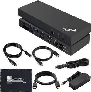 Lenovo 40AN0135US Thunderbolt 3 Dock - Gen 2 Dual UHD 4K Display with 135W Power Adapter, Thinkpad Lenovo Docking Station Dual Monitor with HDMI, DisplayPort, Thunderbolt Cable, Cloth Lenovo 40AN0135US Thunderbolt 3 Dock - Gen 2 Dual UHD 4K Display with 135W Power Adapter, Thinkpad Lenovo Docking Station Dual Monitor with HDMI, DisplayPort, Thunderbolt Cable, Cloth
