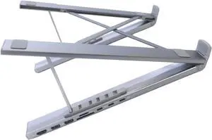 Foldable Aluminum 7 Port Laptop Docking Station with Usb3.0 4k30hz Type C Port Stand and Cooling Design Laptop Stand Foldable Aluminum 7 Port Laptop Docking Station with Usb3.0 4k30hz Type C Port Stand and Cooling Design Laptop Stand
