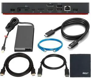 ZoomSpeed Bundle for Lenovo Thunder Bolt 4 Dock (40B00135US) HDMI Cable DisplayPort Cable Ethernet Cable Kit ZoomSpeed Bundle for Lenovo Thunder Bolt 4 Dock (40B00135US) HDMI Cable DisplayPort Cable Ethernet Cable Kit