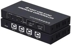 4-Port USB Synchronizer - USB Keyboard Mouse Sync Controller, DNF Multi-Instance Game Control Synchronizer/KVM Sharing Split-Screen Switcher, for Multiple Computers 4-Port USB Synchronizer - USB Keyboard Mouse Sync Controller, DNF Multi-Instance Game Control Synchronizer/KVM Sharing Split-Screen Switcher, for Multiple Computers