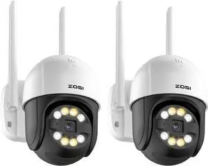 ZOSI 2Pack 2K WiFi Pan/Tilt Security Cameras, 3MP Plug-in Outdoor Home Cam ZOSI 2Pack 2K WiFi Pan/Tilt Security Cameras, 3MP Plug-in Outdoor Home Cam