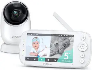 Dr.Care NovaView Video Baby Monitor - 5" 1080P Split Screen Display, 5000mAh Battery, Clear Night Vision, Real-Time/VOX, 2X/4X Zoom, 1000ft Range, 2-Way Audio, Pan & Tilt, No WiFi Baby Camera Dr.Care NovaView Video Baby Monitor - 5" 1080P Split Screen Display, 5000mAh Battery, Clear Night Vision, Real-Time/VOX, 2X/4X Zoom, 1000ft Range, 2-Way Audio, Pan & Tilt, No WiFi Baby Camera