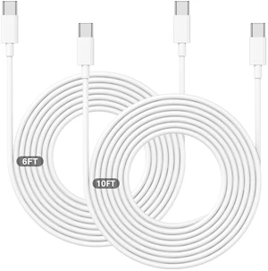 USB-C to USB-C Cable Long for iPhone 6ft+10ft 60w PD Rapid Type-C Charger for iPhone 17/16/15 Series/ Pro/Air/Mini Fast Charge Cord for Galaxy S26/S25/S24/S23/S22/S21 USB-C to USB-C Cable Long for iPhone 6ft+10ft 60w PD Rapid Type-C Charger for iPhone 17/16/15 Series/ Pro/Air/Mini Fast Charge Cord for Galaxy S26/S25/S24/S23/S22/S21