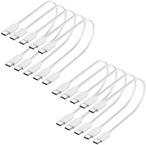 10-Pack USB C Charger Cable Multipack 60W Fast Charge USB-C to Type C Charging Cords 1ft Bulk Short Wires White 10-Pack USB C Charger Cable Multipack 60W Fast Charge USB-C to Type C Charging Cords 1ft Bulk Short Wires White