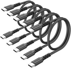 USB C to USB C Cable 1.5FT 5Pack Short 18inch USB-C 60W Fast Charging Cords for iPhone 15 16 for Galaxy S25 S24 S23 Air 2020 Pro Power Bank and Other Type c Devices USB C to USB C Cable 1.5FT 5Pack Short 18inch USB-C 60W Fast Charging Cords for iPhone 15 16 for Galaxy S25 S24 S23 Air 2020 Pro Power Bank and Other Type c Devices