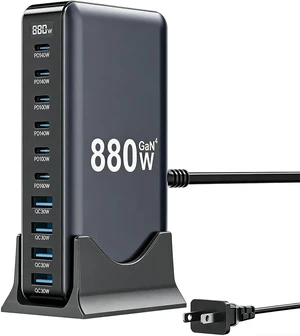 USB C Charger 880W USB C Charger Block Upgraded GaN IV 10-Port Charging Station Hub Travel Essentials 140W Fast Charging Laptop Adapter for MacBook Pro/Air Deck iPhone 17/16 Galaxy S25/24 USB C Charger 880W USB C Charger Block Upgraded GaN IV 10-Port Charging Station Hub Travel Essentials 140W Fast Charging Laptop Adapter for MacBook Pro/Air Deck iPhone 17/16 Galaxy S25/24