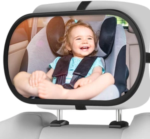 Baby Car Mirror, Car Seat Mirror for Rear Facing, Black | 360°Adjustable Angle,Clear Wide View,Safety Certified Shatterproof Acrylic Glass, Baby Travel Essentials, Easy Install Baby Car Mirror, Car Seat Mirror for Rear Facing, Black | 360°Adjustable Angle,Clear Wide View,Safety Certified Shatterproof Acrylic Glass, Baby Travel Essentials, Easy Install