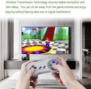 2 Pack 2.4 GHz Wireless USB Controller Compatible with SNES Games, SNES Retro USB PC Super Classic Controller for Windows PC MAC Linux Genesis Raspberry Pi Retropie (Multicolored Keys) 2 Pack 2.4 GHz Wireless USB Controller Compatible with SNES Games, SNES Retro USB PC Super Classic Controller for Windows PC MAC Linux Genesis Raspberry Pi Retropie (Multicolored Keys)