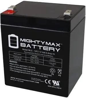 ML5-12F2-12 Volt 5 AH, F2 Terminal, Rechargeable SLA AGM Battery ML5-12F2-12 Volt 5 AH, F2 Terminal, Rechargeable SLA AGM Battery